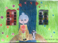 Kiss Fruzsina 1.b - A Tíz emelet boldogság című bábjátékhoz rajzolt illusztrációt